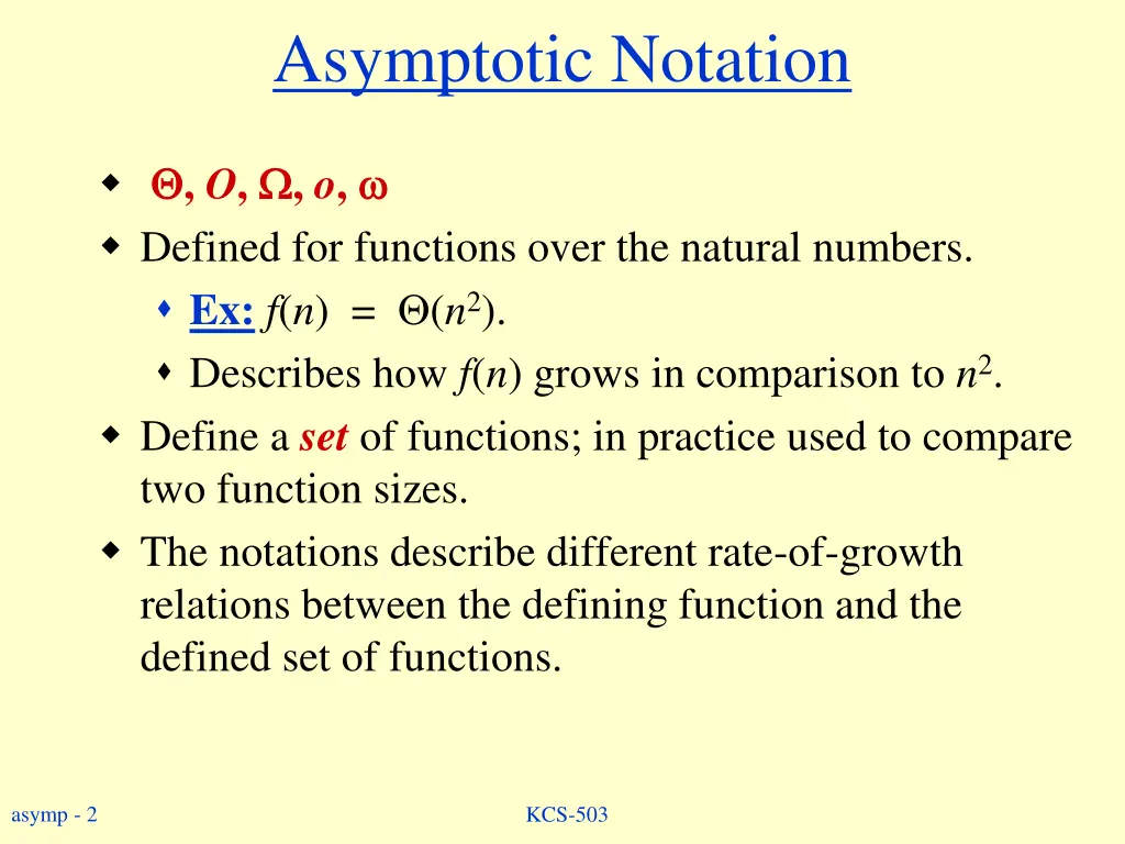 asymptotic notation