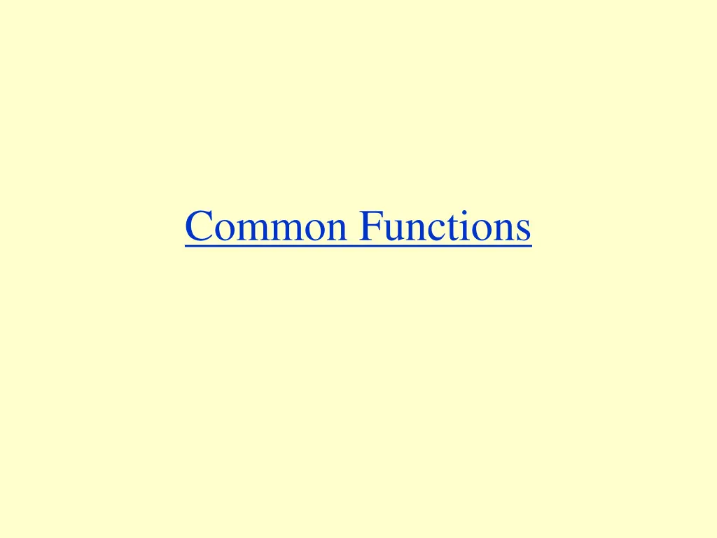 common functions