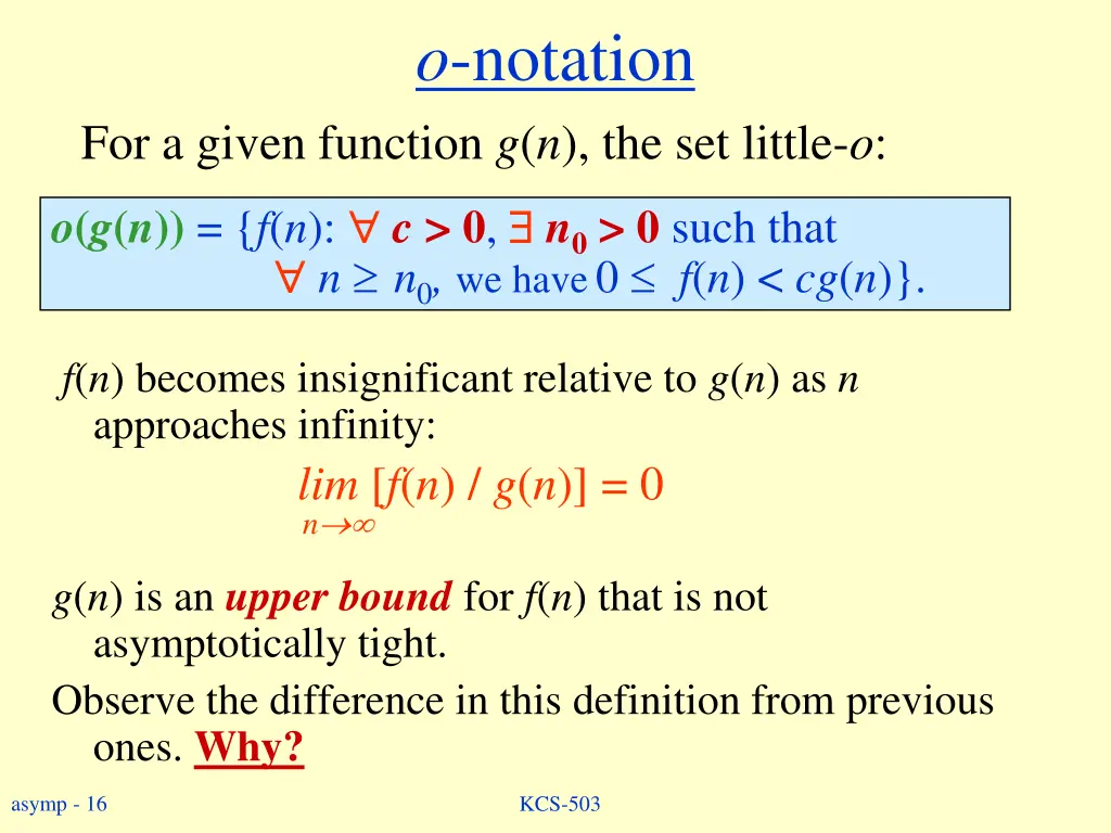 o notation 1