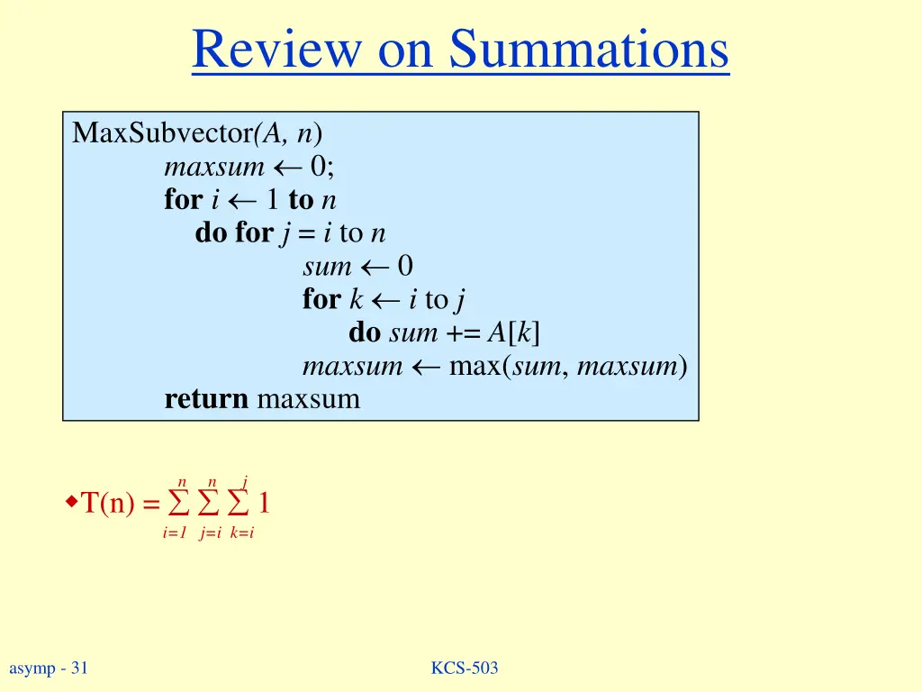 review on summations 1