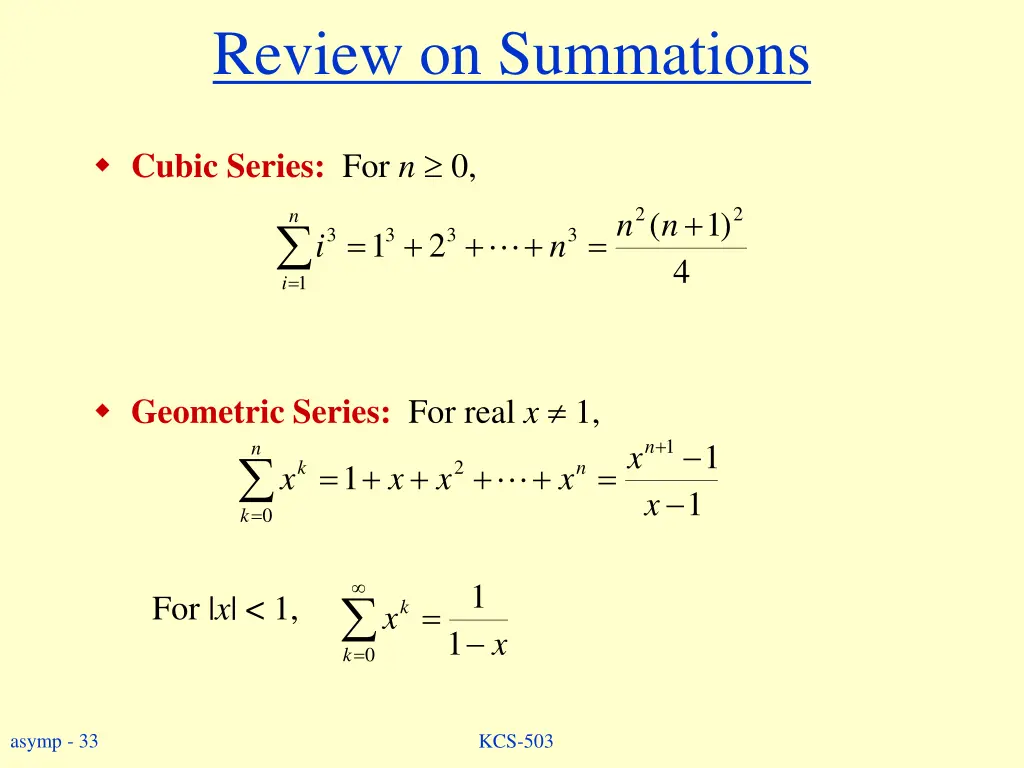 review on summations 3