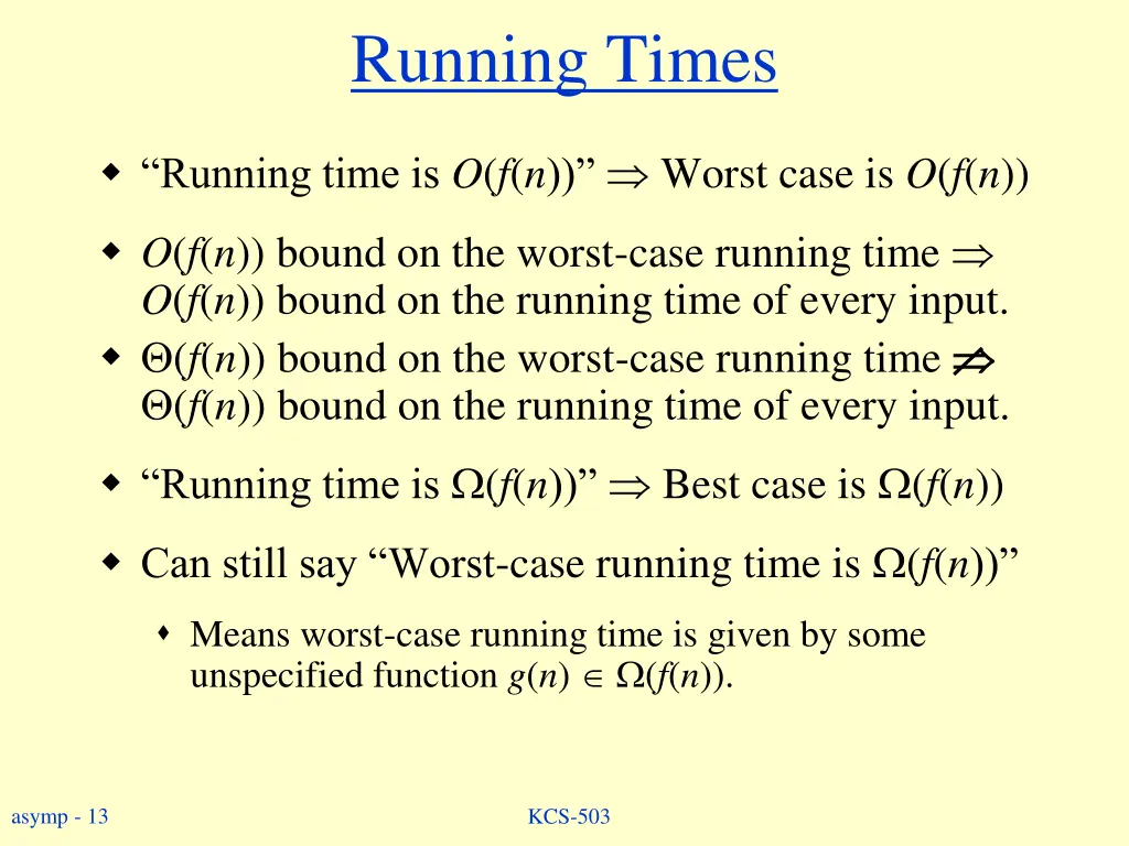 running times