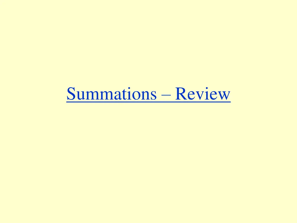 summations review