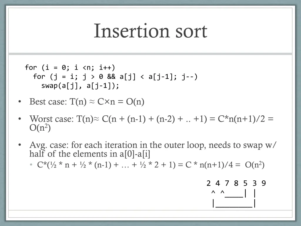 insertion sort