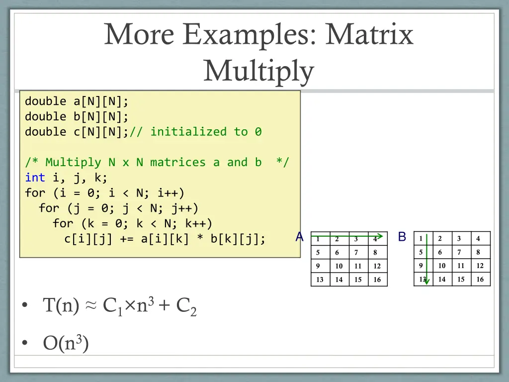 more examples matrix multiply