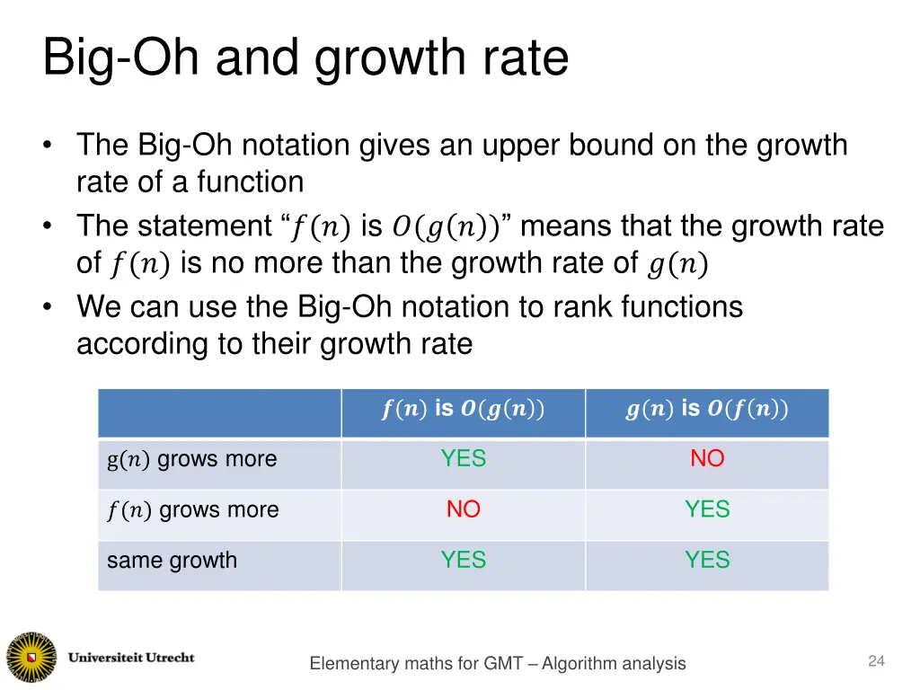 big oh and growth rate