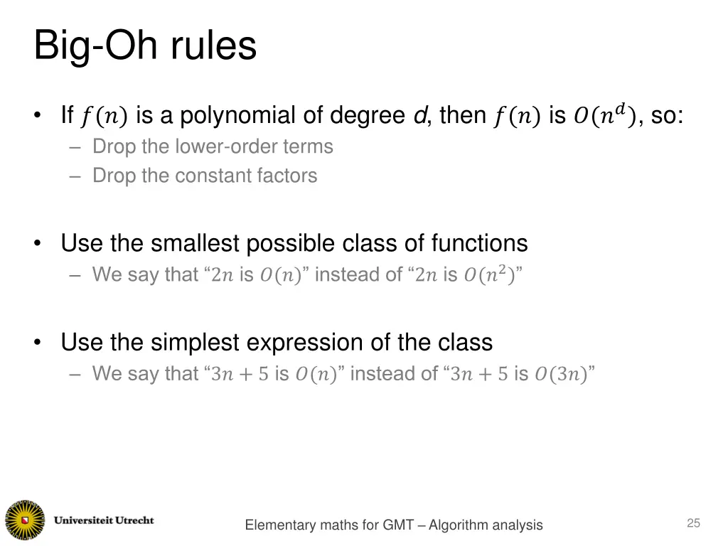big oh rules