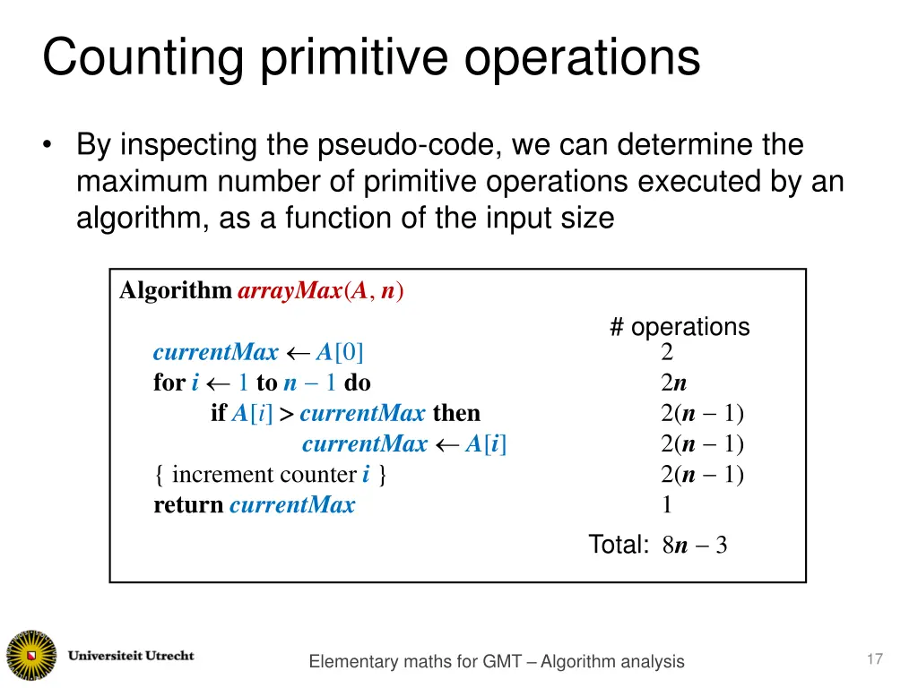 counting primitive operations