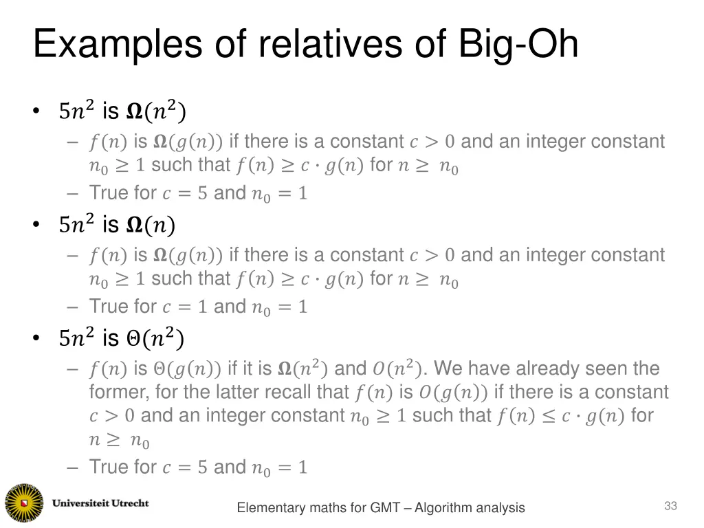 examples of relatives of big oh