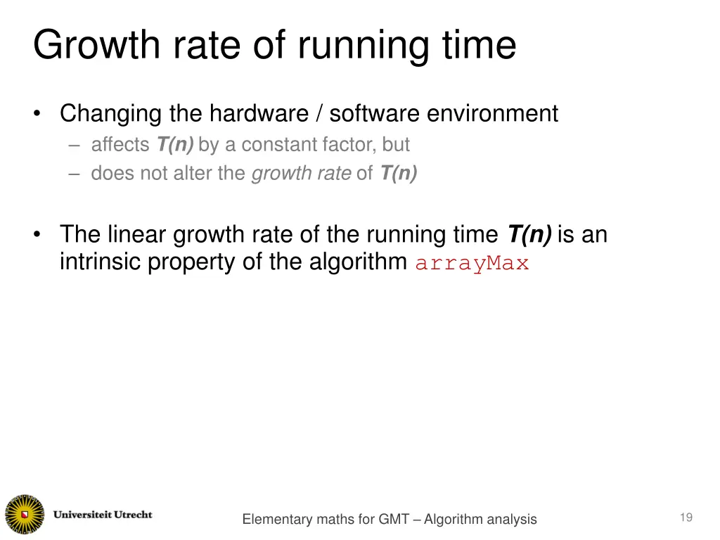 growth rate of running time