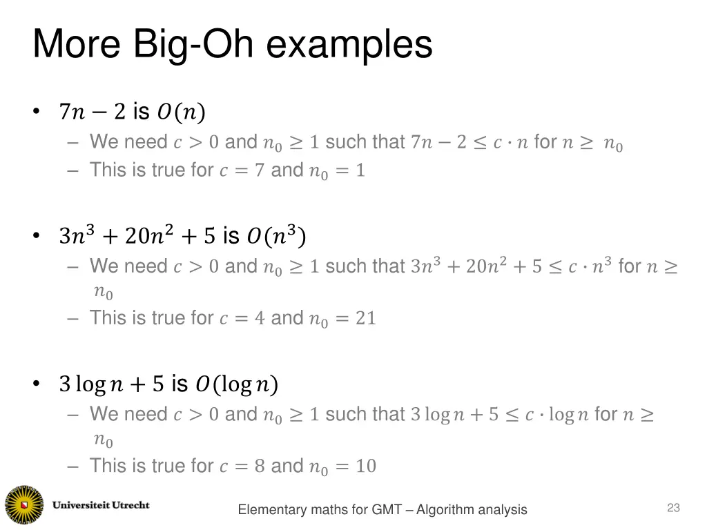 more big oh examples
