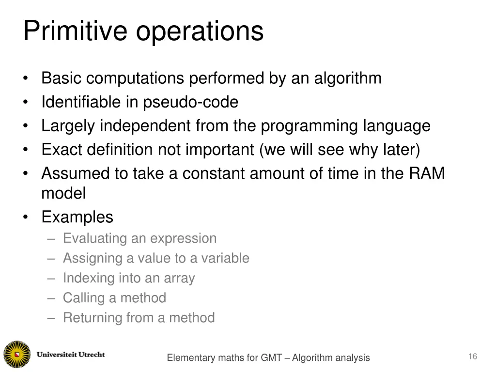 primitive operations