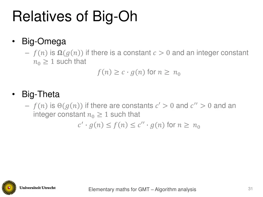 relatives of big oh