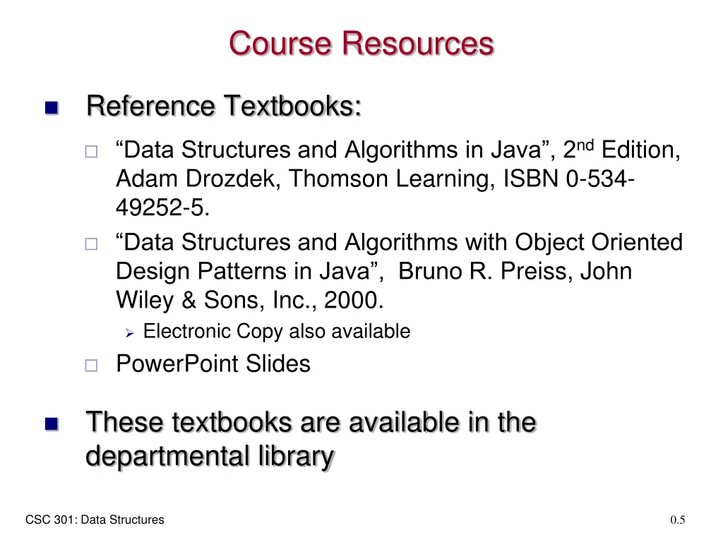 course resources