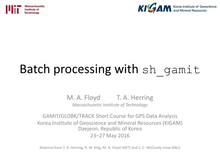 batch processing with sh gamit