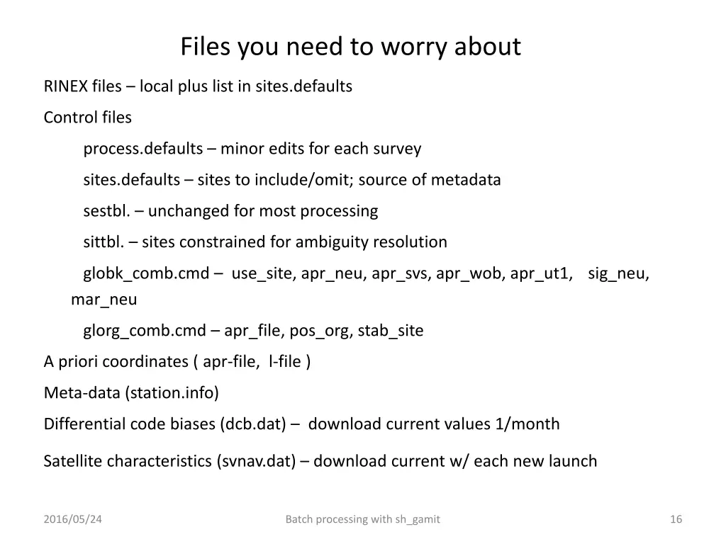 files you need to worry about