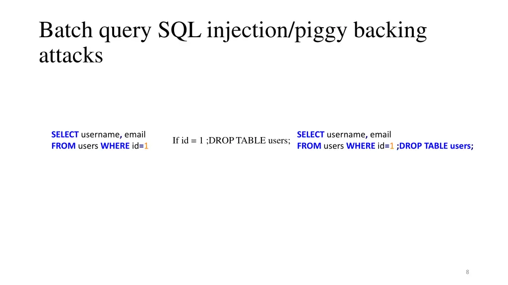 batch query sql injection piggy backing attacks