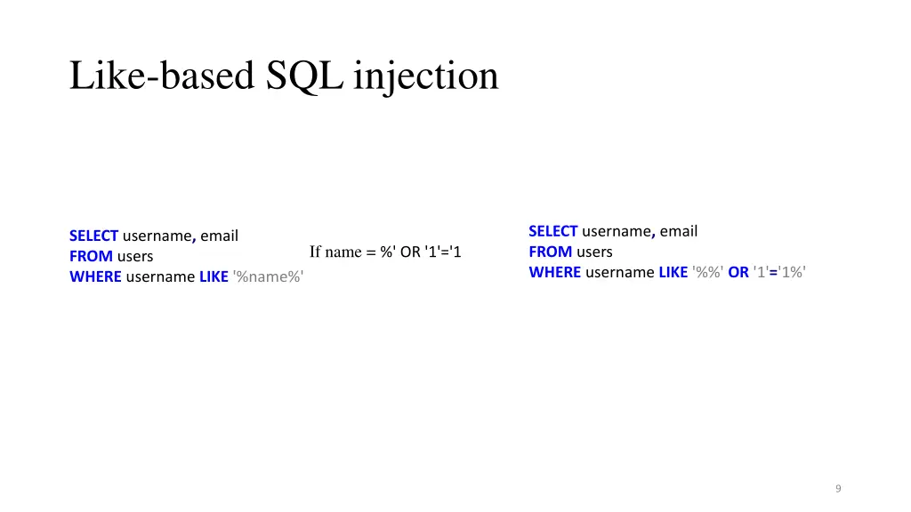 like based sql injection