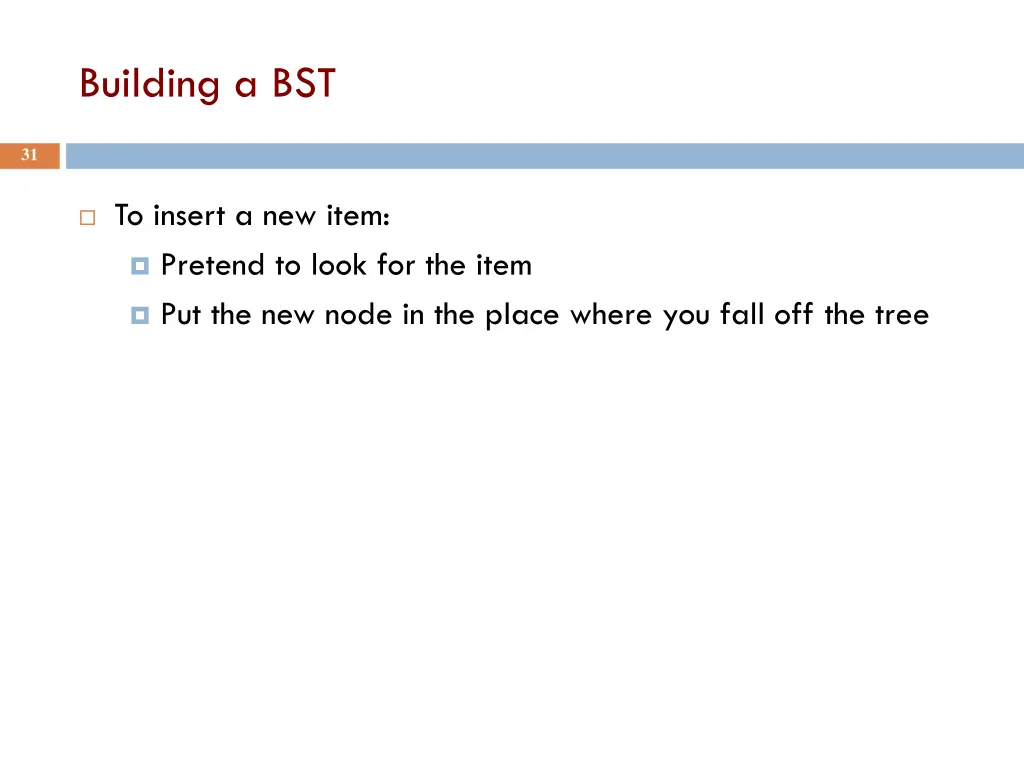 building a bst