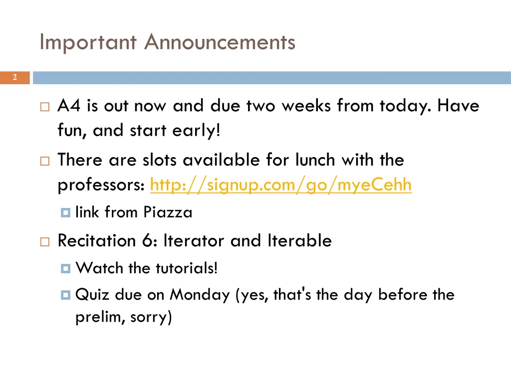 important announcements