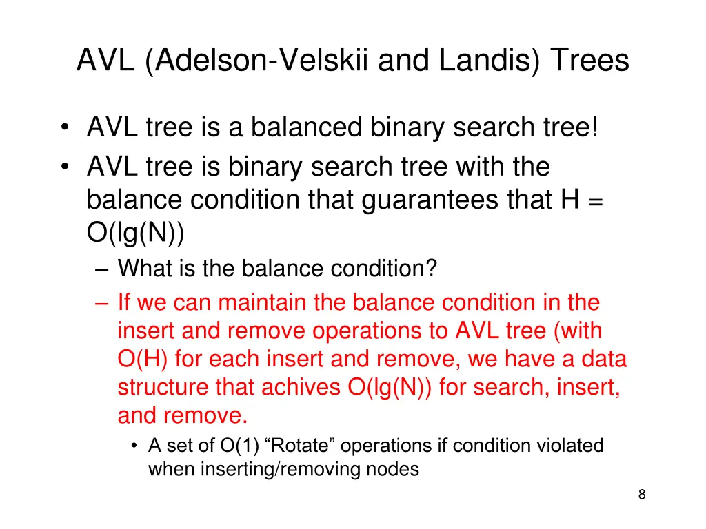 avl adelson velskii and landis trees 1