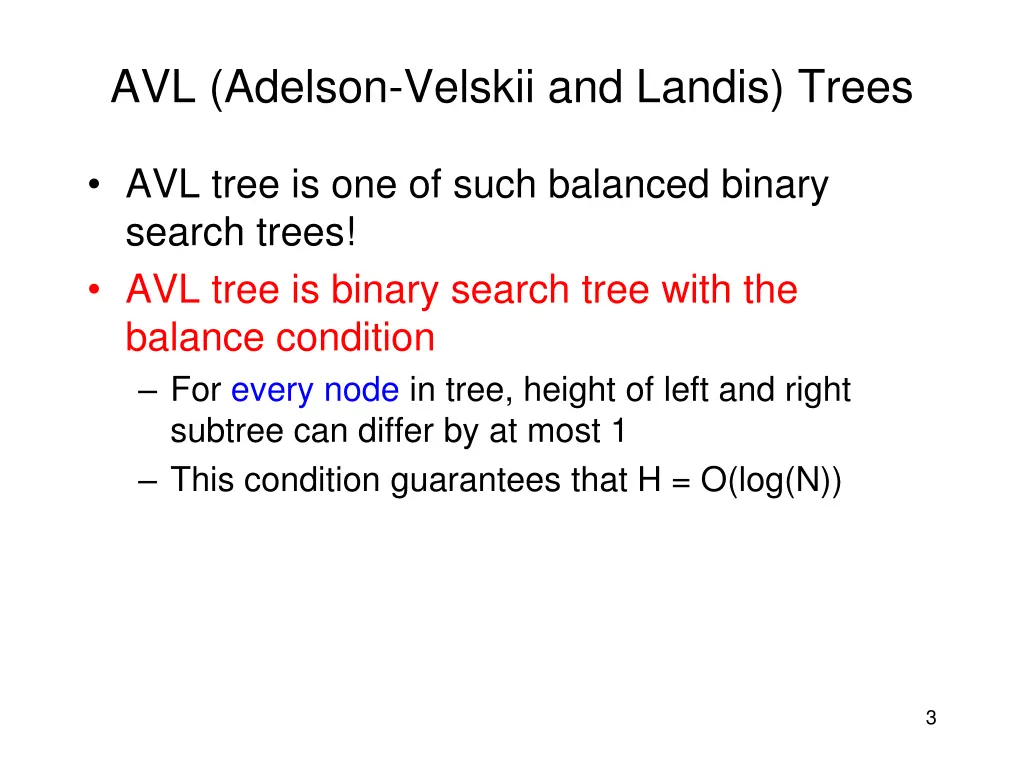 avl adelson velskii and landis trees