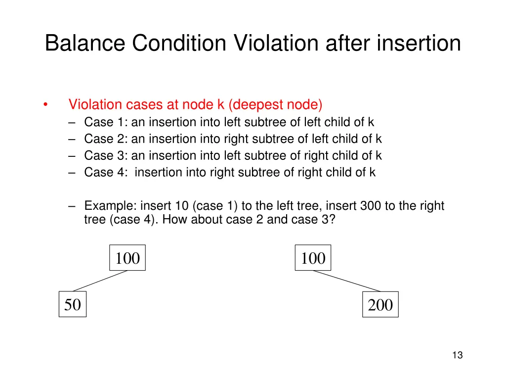 balance condition violation after insertion 2