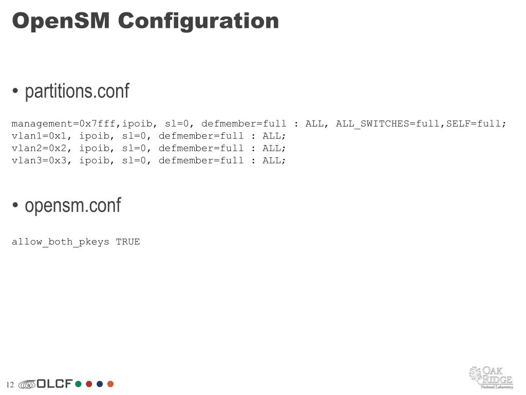 opensm configuration