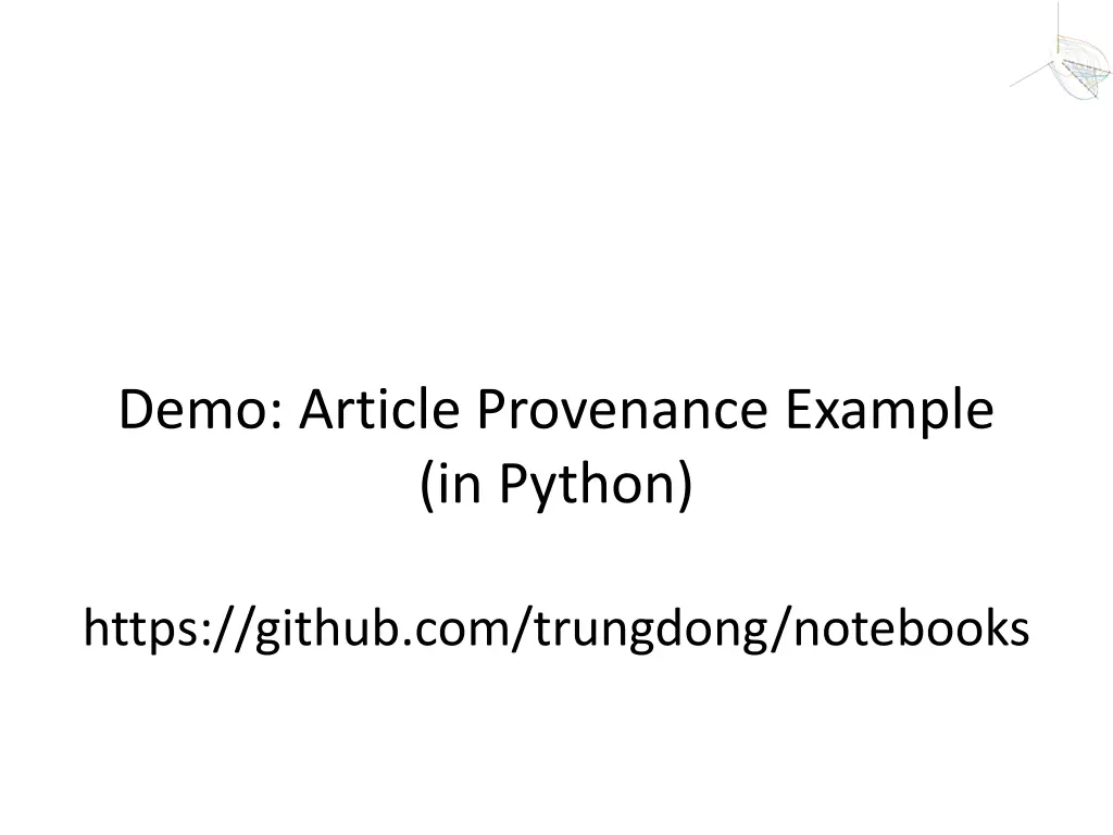 demo article provenance example in python