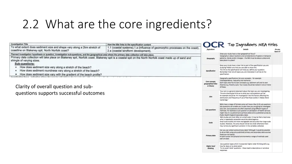 2 2 what are the core ingredients