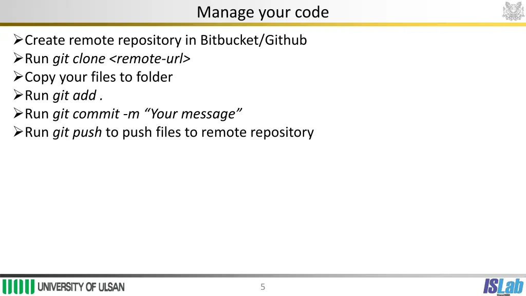 manage your code