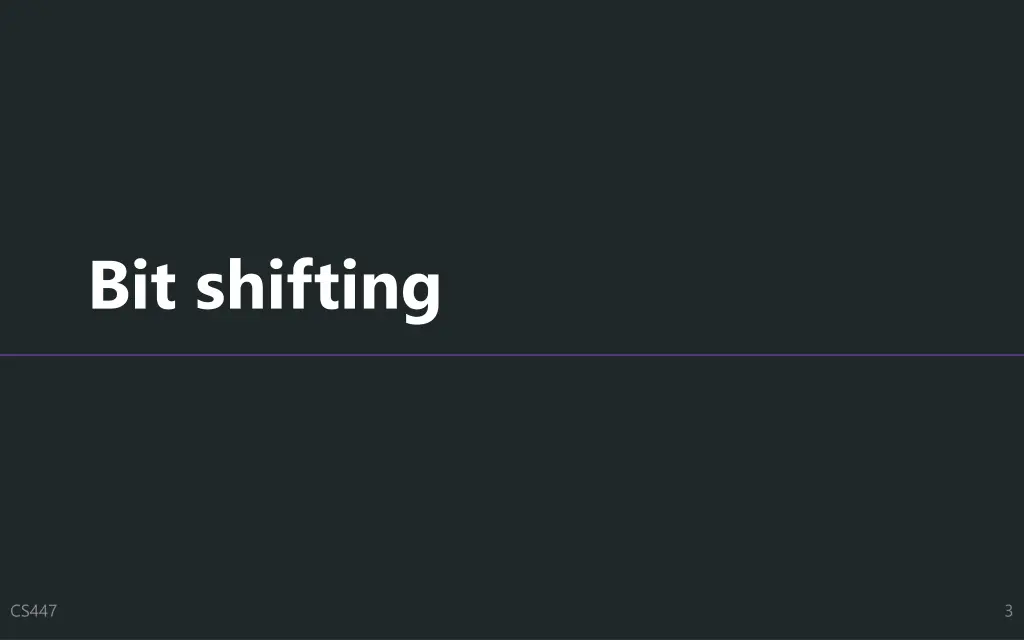 bit shifting
