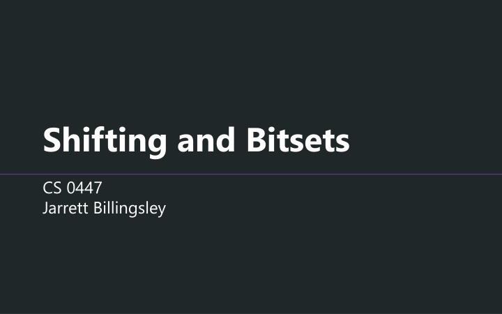 shifting and bitsets