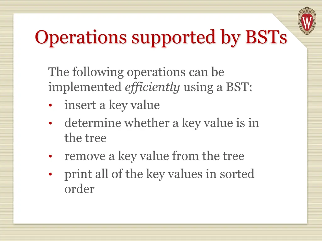 operations supported by bsts