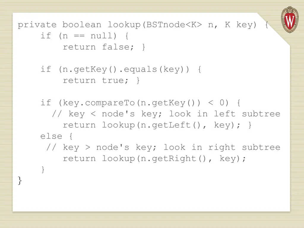 private boolean lookup bstnode