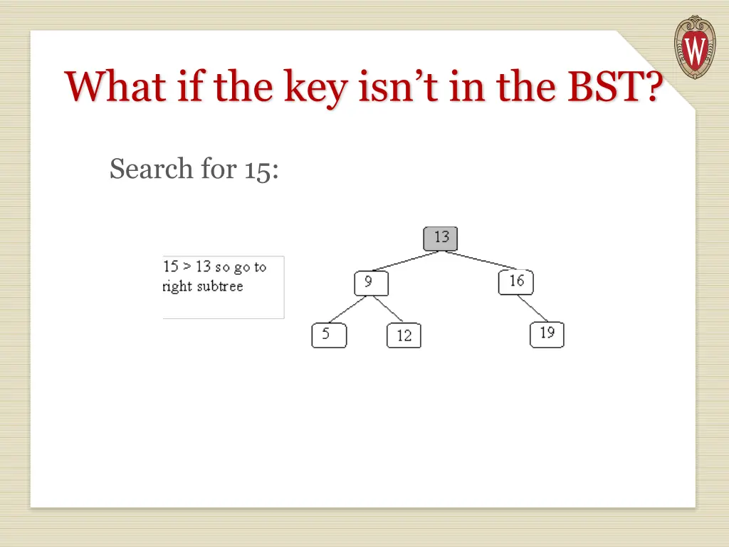 what if the key isn t in the bst