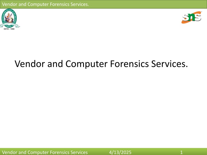 vendor and computer forensics services