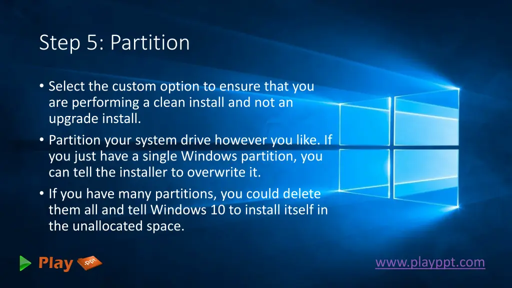 step 5 partition