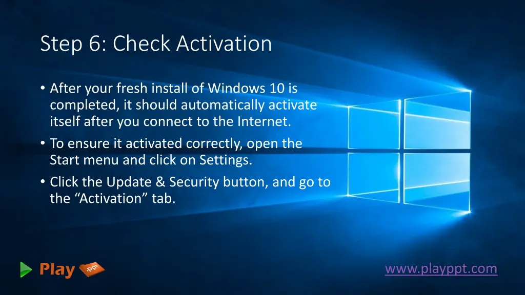 step 6 check activation
