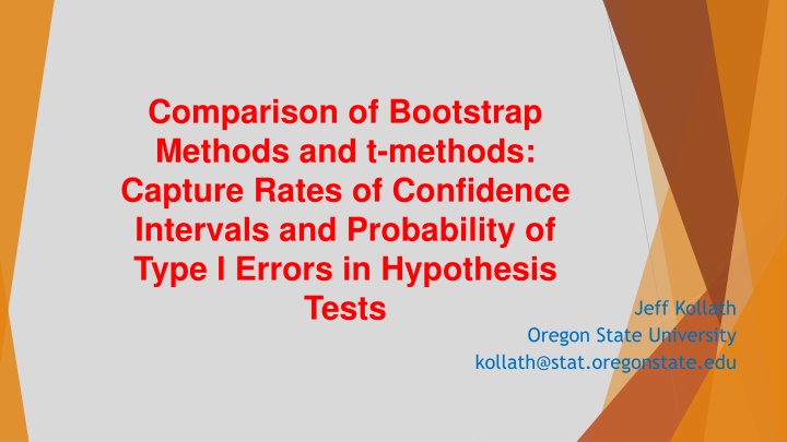 comparison of bootstrap methods and t methods