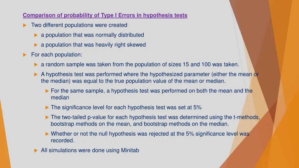 comparison of probability of type i errors