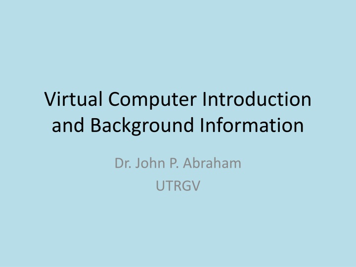 virtual computer introduction and background