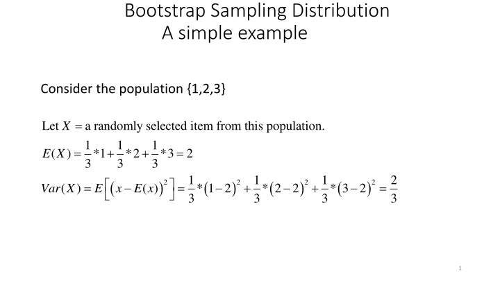 bootstrap sampling distribution a simple example