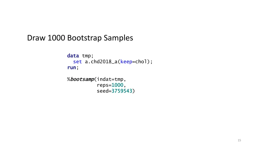 draw 1000 bootstrap samples
