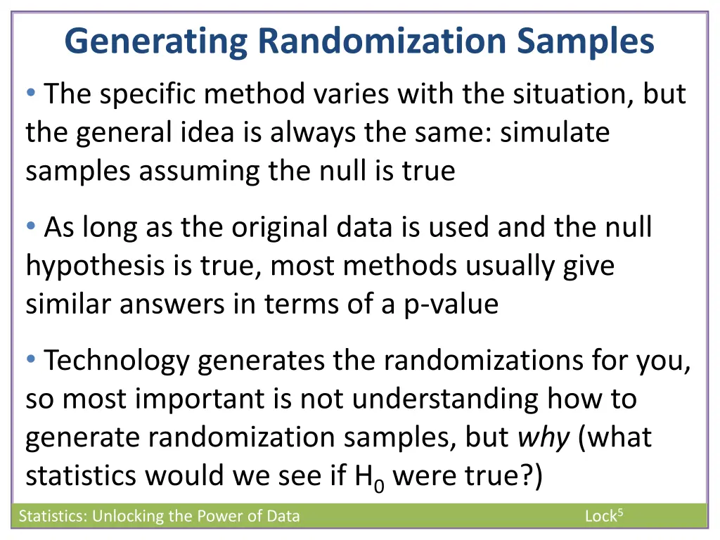 generating randomization samples