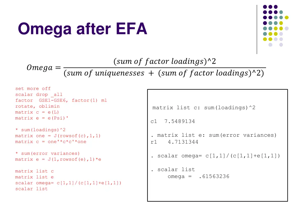 omega after efa