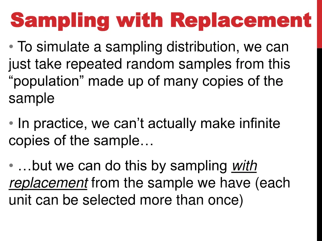 sampling with replacement sampling with
