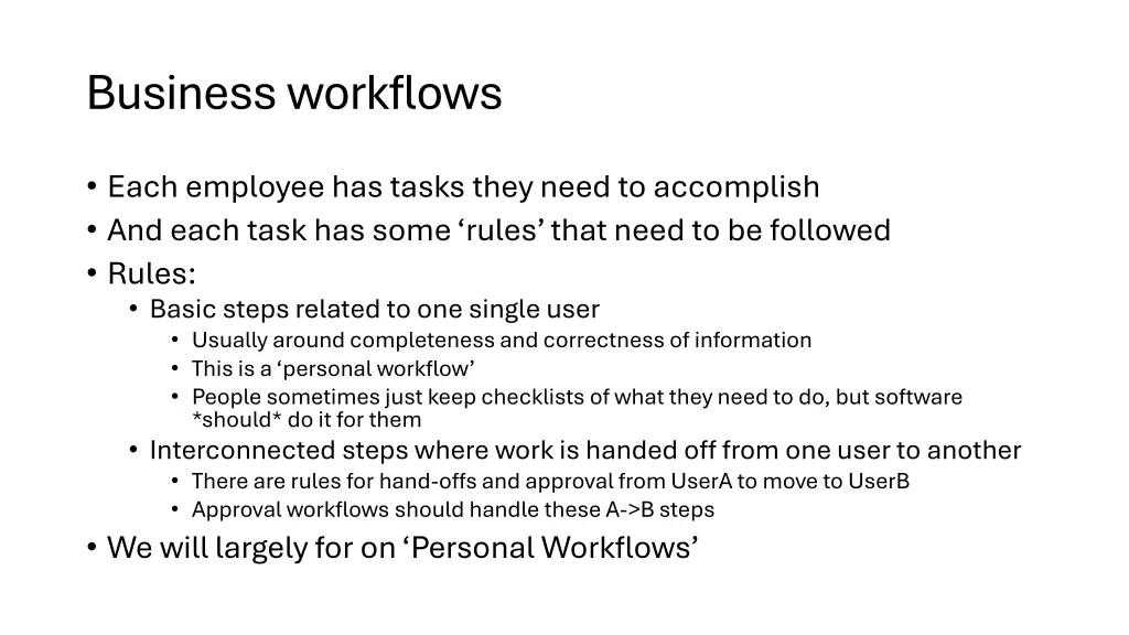 business workflows