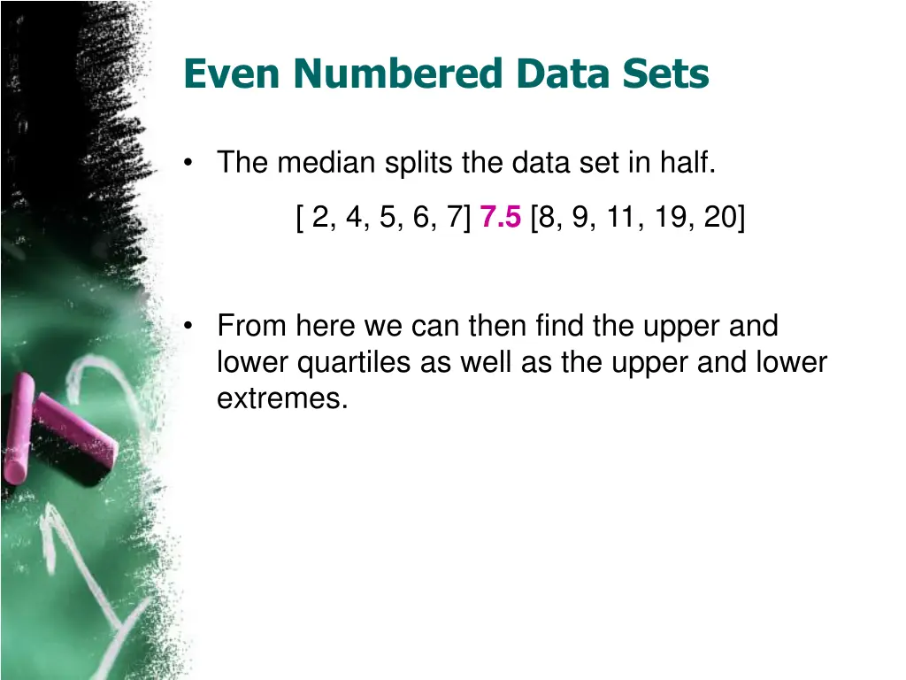 even numbered data sets 1