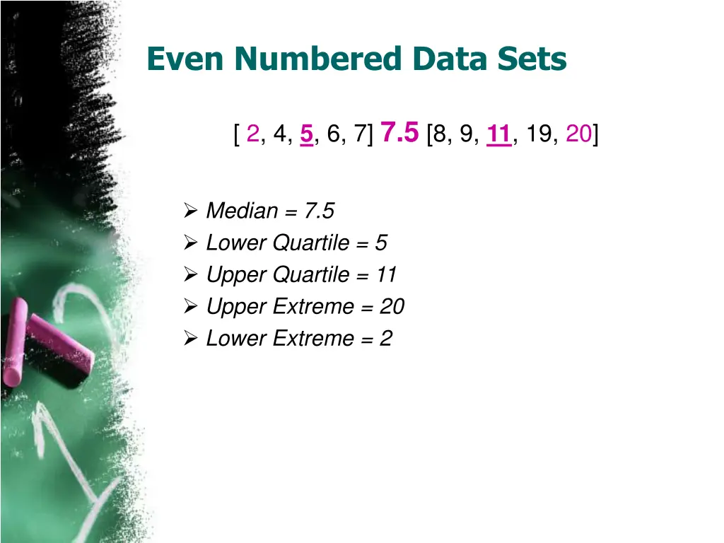 even numbered data sets 2